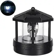 Outdoor Solar LED Lighthouse Light for Garden Yard Lawn - Rotating Lamp for Home Decor