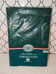 Vintage Review Mills 52x70 Oval Tablecloth, Green NOS