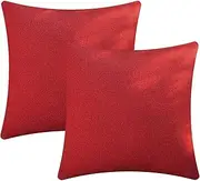 Set of 2 Luxton Patio Cushion Covers Red Outdoor Cushion Cover UV Water Resistant for Backyard Alfresco Couch Sofa Decoration 45x45cm (Red)