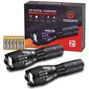 LED Flashlights 2 Pack Bright Powerful EDC Handheld Flash Lights, High Lumens...
