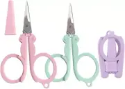 3Pcs Mini Folding Scissors with Safety Cap Small Foldable Travel Scissors Little