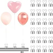 24Pcs Balloon Weights, Small Weights to Hold Balloon, Mini White Metallic Heart Shaped Balloon Weights for Balloons Party Favor Table Wedding Festival Birthday Decor