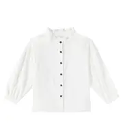 [Donsje] Donsje Fini ruffled cotton blouse Y 6/7 white