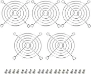 Ronyaoko Fan Grill 80mm,5 Pcs Metal Grill for CPU Fans, PC Computer Cooling Cover,80x80mm Guard Protection Cover with Screws