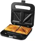Electric Sandwich Maker, Non-Stick Plates, Lights, Cool Touch Handle, Easy Clean
