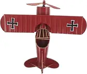 Veemoon Vintage Biplane Model Retro Iron Airplane Desktop Decoration Classic Metal Craft for Aviation Lovers Durable Home Office Decor for Collectors and Enthusiasts