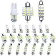 YOGEIER Car Led Bulb, Car Led Combination Set of 24 Sets, Used for Car Interior Lights, Indoor Map Dome Lights, Trunk Lights, License Lights, Etc. (White)