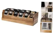Belt Organizer Box,6 Grids Belt Rack for Closet and Drawer, Belt Acacia Wood