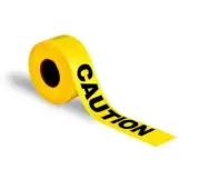 Lot of 8 Barrier Tape Rolls; 1000' x 3" Caution Yellow with Black Print