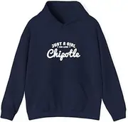 [X.Style] Just a Girl who Loves Chipotle Mexican Food ds011 Hoodie Navy 3XL