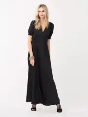 NWT DVF Avianna Satin Gown Maxi Dress Black 12 $528 Compare to Today's Prices!