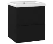 vidaXL Sink Cabinet with Built-in Basin Black Engineered Wood