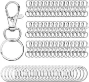 100PCS Swivel Snap Hooks with Key Rings, 50Pcs Key Chain Clip Hooks and 50Pcs
