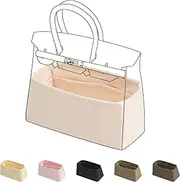 DGAZ Purse Organizer Silky Smooth Fits Birkin 20/25/30/35/40/45/50 Bags,Silk,Luxury Handbag Tote in Bag Shapers, Women(Craie color,BK30)