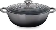 [Le Creuset] Signature La Marmite 21114284440430 Cast Iron Diameter 28 cm Suitable for All Hobs and Induction Hobs Volume: 4.9 L 4.93 kg Flint