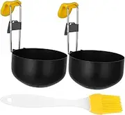 ABOOFAN 2pcs Foldable Non Stick Egg Cooker Cups Design for Shaped Poached Eggs Multifunctional Kitchen Tool for Steaming Boiling and Cooking Breakfast