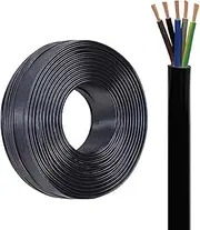 100ft 5 Core 0.5-6.0mm² H03VV-F/H05VV-F EU Standard Flexible Power Cable CE/Reach/CB Certified Oxygen-Free CopperPVC Sheath for CNC Machine Tool Connecting Cables(65ft,5 * 4.0mm2)