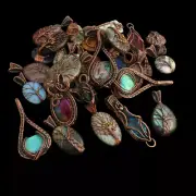 Any 10 Pis Mix Copper Wire Gemstone Handmade Pendant Lot Jewerly Gift TTI 0010