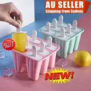 Silicone Ice Cream Mould Block 6 Cavity Frozen Molds Icy Pole Jelly Popsicle BK