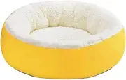 Qianly Soft Pet Bed Mat Self Warming Cat Bed Anti Slip Bottom Winter Warm Nest Cat Sleeping Pad for Small Medium Dogs Kitten Play, Yellow, 50cm