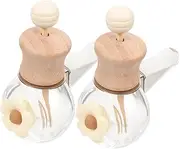 ULTECHNOVO Car Aromatherapy Bottle Essential Oil Diffuser Empty Perfume Diffuser Decorative Car Ornament Vent Clip Milk Tea Design