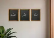 Set of Three Be Kind Be Gentle Be Humble Brown Wood Frame Wall Decor