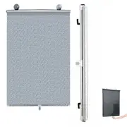 Car Window Shade Retractable Roller Blinds Sunshade Blackout Curtains with Suction Cups -Silver