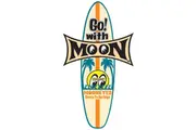 Mooneyes Surfboard Sticker Go With Moon Logo, 9" x 5"