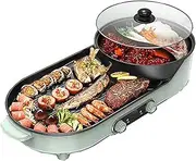 Electric Grill 2000W Hot Pot Portable Barbecue Non-Stick Pan for Entertainment Party