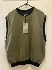 VEST Pullover St. Martin Collection By Turfer Men's XL Olive Green Quarter Zip