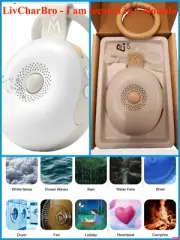 White Noise Machine Portable 10 Sounds Rechargeable Lights Memory Timer Hanging