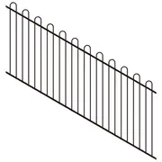 ProtectorAl 1201-2400W x 1200H Satin Black Loop Top Pool Fence Panel Raked 16-30º