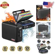 Large-Capacity Fire Safe Box with Lock, Waterproof Zipper - Ideal for Travel