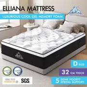 STARRY EUCALYPT Mattress Pocket Spring Double Size Cool Gel Euro Top 32cm