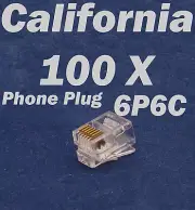 100 X RJ12 Plug 6P6C Phone Modular Telephone Cord Connector Adapter Crimp RJ11