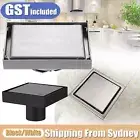 Tile Insert Smart Floor Grate Waste Drain Silver Black Shower Bathroom 100mm AUS