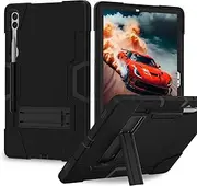 Tablet Cover Compatible with Samsung Galaxy Tab S9 Plus/Tab S9 FE Plus SM-X810/X818U 12.4 inch（2023）Case Tablet Silicone Case with Kickstand, Heavy Duty Shockproof Shell Rugged Protective Cover Tablet