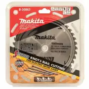 Makita 190mm 40T TCT Circular Saw Blade for Knot & Nail Cutting - Mitre Saw - Sp