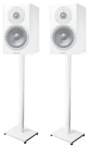 Pair 37” Steel White Stands For Dynaudio Excite X18 Bookshelf Speakers
