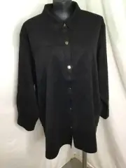 AUTOGRAPH BLACK SUEDE SHIRT COLLAR STRETCH SHACKET SIZE 24-NEW STUNNING RRP $150