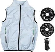 [PerGar] Cooling Vest for Men Women, Include 2 Portable Fans 3 Speed Mode, Air Conditioner Clothes with Pockets for Hot Weather Outdoor Travel Work Summer