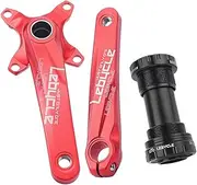 Bicycle Crankset, 170mm Hollow Integrated MTB Crankset 104BCD Aluminum Alloy CNC Bike Crank Arm with Threaded Bottom Bracket
