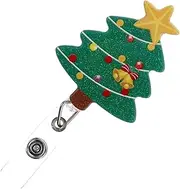 SHOWERORO Christmas Badge Reel Holder Retractable Id Holder with Alligator Clip Holiday Badge Reel for Office Nurses and Doctors for Secure Id Display