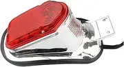 Indicators Flowing Turn Signal Motorcycle Accessories Turn Signal Rear Tail Brake Stop Lamp License Plate Light Red Taillight For Choppers Cruisers Classic Turn Signal Indicator(Silver)