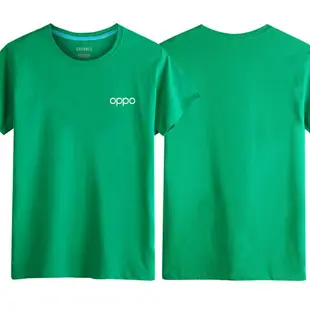 新款oppo工作服綠色短袖t恤純棉OPPO手機專賣店5g夏季工裝diy定制
