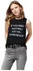 Modern Lux "If you need anything Just ask someone else" Black Tank Top XS (34)