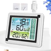 Digital Wireless Thermometer - 3 Remote Sensors, Automatically Turn Off | Indoor Thermometer with High Sensitivity Touch Button Control, Body Temperature Measure with LCD Display for Home and Outdoor