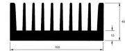 Black Anodised Heatsink - Electronics-Amplifier-Audio Project 200 x 100 x 40mm.