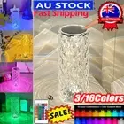 LED Crystal Table Lamp Diamond Rose Night Light Touch Atmosphere Bedside Bar JC