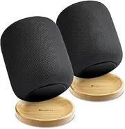 Bamboo Stand for Homepod/HomePod 2 with Non-Slip Feet and Scratch Resistant Elegant Space Saving Smart Speaker Bamboo Holder Enhance Home Audio Experience,of 2